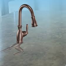 Along with routine cleaning, drying after each use will help keep them tidy and prevent hard water to keep your rubbed bronze faucet clean, wipe it down after you use it. Moen 7185orb High Arc Pulldown Kitchen Faucet Faucetsreviewed