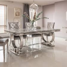 Marble table with suede chairs texture. Marble Dining Tables Marble Kitchen Tables