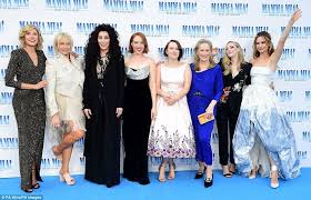 Lily James Wows In Strapless Ivory Gown At Mamma Mia 2 Premiere In 2020 Mamma Mia Cher Outfits Meryl Streep