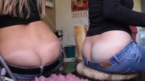 White girl butt crack