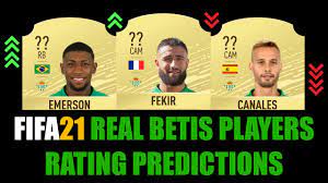 Filter all fifa mobile 21 (season 5) players, compare them, build and share squads and much more. Fifa 21 Real Betis Players Rating Prediction W Fekir Canales Emerson Loren Mandi Bartra Youtube