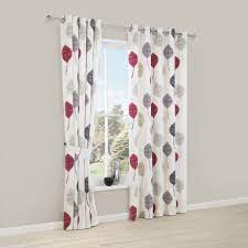 5 out of 5 stars. Dario Beige Grey Red White Floral Print Printed Eyelet Curtains W 228cm L 228cm Departments Diy At B Q Curtains Living Room Red Printed Curtains