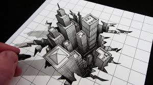 How To Draw A Hole 3d City Optical Illusion Optical Illusions Drawings Optical Illusions Art Illusion Drawings