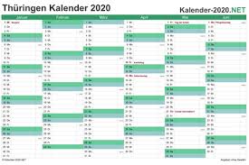 Kalender 2021 thüringen als pdf oder excel. Kalender 2020 Thuringen