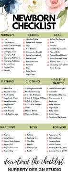 Newborn Checklist Everything You Need For A New Baby 2021 Nursery Design Studio