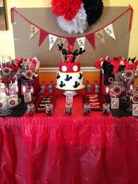 Description keep your kid's clubhouse cute with this mickey mouse table and chair set. Mickey Mouse Table Set Up Mickey Mouse Parties Mickey Mouse 1st Birthday Girl 2nd Birthday