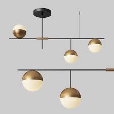 Mid Century Modern 3 Light Linear Ceiling Light In 3d