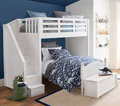 Keystone stairway twin/full espresso bunk bed. Catalina Stair Loft Bed For Kids Lower Bed Set Pottery Barn Kids