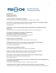 2016 MPA Convention Psi Chi Poster Presenters