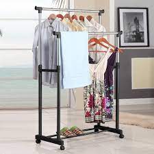 Might not be as sturdy as pricier. Garment Rack Portable Adjustable Double Clothes Garment Drying Hanging Racks Hangers With Castors Shoe Rack Droship New Arrival Storage Holders Racks Aliexpress