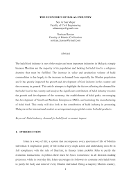 Halal industry in malaysia (2011). Pdf The Economics Of Halal Industry