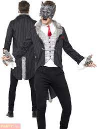 This deluxe costume comes with a grey jacket, detachable tail, mock shirt and a mask. Mens Deluxe Big Bad Wolf Costume Werewolf Fairytale Halloween Fancy Dress Outfit Middeleeuwse Kleding Kleding Middeleeuwen