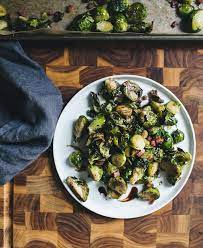 Roasted with olive oil, salt and pepper, the sprouts and the pancetta crisp up in unison, the fat from the pancetta flavor the sprouts, and its crispy surface emerges glistening and caramelized. Ina Garten S Balsamic Roasted Brussels Sprouts With Pancetta The Clever Carrot