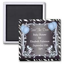 Cute Blue Zebras Save The Date Baby Shower Magnet Zazzle Com Zebra Baby Showers Baby Shower Magnets Baby Shower Princess