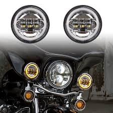 Chrome Motorcycle Led Driving Lights With Turnsignal Halo Walmart Com In 2020 Led Driving Lights Black Motorcycle Harley Davidson