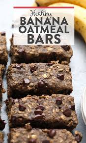 It S Time To Kick The Refined Grains And Sugar And Make These Delicious Gluten Free Banana Bread Oatmeal Bars Banana Oatmeal Bars Banana Healthy Oatmeal Bars