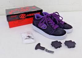 Heelys Straight Up BlackPurpleWhite Roller Skate Shoes US Youth 4 EU 35  GREAT