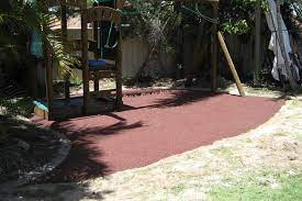 Rather than a whole surface, pour in place can also be used in an application such as garden edging or even over outdoor steps. A Professional Rubber Surface That You Can Do Yourself Better Homes And Gardens