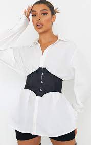 Os yves saint laurent modaburkin. Black Satin Corset Belt Accessories Prettylittlething Il