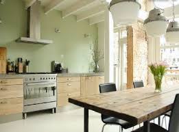 Cuisine Peinture Vert D Eau Et Meubles Design Chene Clair Meuble Design Peinture Vert D Eau Deco Salon