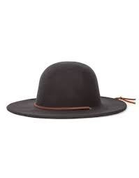 Mens Wide Brim Felt Tiller Hat Black