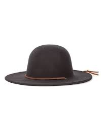 mens wide brim felt tiller hat black