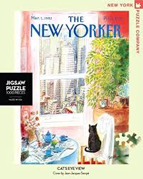 The humble jigsaw puzzle has gotten a rebrand. New York Puzzle Company New Yorker Cat S Eye View 1000 Piece Jigsaw Puzzle Buy Online In Grenada At Grenada Desertcart Com Productid 59079447