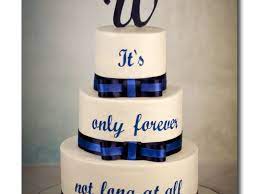 Wedding Cake Using A Quote From A Favorite Movie Of The Couple All Buttercream With Edible Image Letters And Hand Cut Topper Cakecentral Com