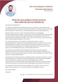Bewerbungsmuster verkäufer kostenlose word vorlage. Verkaufer M W Fur Haushaltsgerate Und Elektronik Auf Teilzeit Cv Bewerbung