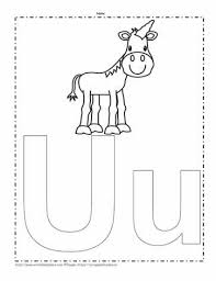 Doozy moo and the letter u are both dressed as unicorns while they spend time with their friend who happens to be unicorn in this free uppercase letter u coloring page. The Letter U Coloring Page Worksheets