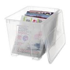 Samla Box With Lid Transparent 57x39x28 Cm 45 L Ikea Samla Laundry Room Storage Room Storage Diy