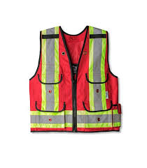 Veste d'arpenteur haute visibilité viking que les dossards, les imperméables, les couvretouts et gants de travail. Veste D Officier De Securite Rouge Tout Corps De Metier Pour Hommes L Equipeur