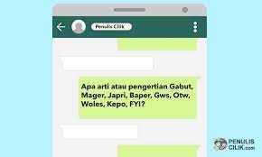 Arti cod kata ini banyak diungkap para milenials dalam keseharian ataupun disebut dalam. Apa Arti Atau Pengertian Gabut Mager Japri Baper Gws Otw Woles Kepo Fyi Penulis Cilik