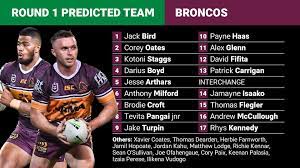 Players are listed in the order of their debut game with the. Brisbane Broncos 2020 Round 1 Predicted Team Nrl