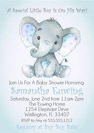 Blue Elephant Baby Shower Invitations Babyshowerdecorations Elephant Baby Shower Invitations Boy Elephant Baby Shower Invitations Elephant Baby Shower Theme