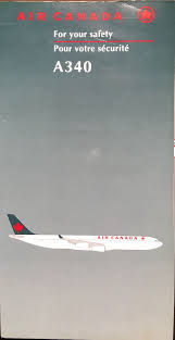 Air Canada Flight Safety Card Air Canada Flights Fleet International Airlines