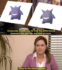 The Right One Has Slightly Grey Color Than The Other One Sooooo Maybe That S It Pokemon Memes Best Action Anime All Pokemon