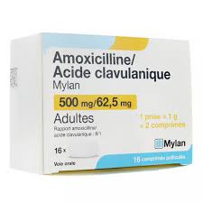Pri s ti na myci ne 1g x3/j ma crol i de. Amoxicilline Acide Clavulanique 500mg 62 5mg Mylan Antibiotique