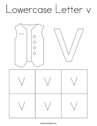 Lowercase Letter V Coloring Page Twisty Noodle In 2020 Letter V Lower Case Letters Lowercase A