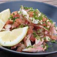 Tintenfischsalat Pulpo Salat No Veggie Fisch Fisch Rezept Pulpo Salat Salat Essen