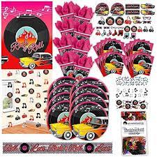 Sie kennen „ihr mottoparty thema schon? 50er Jahre Rock N Roll Party Set Xl 72 Teilig 8 Gaste 80 Funfziger Rollabilly Deko Partypaket Unser 50er Jahre Rock N Party Set Rock And Roll 50er Jahre Rocke