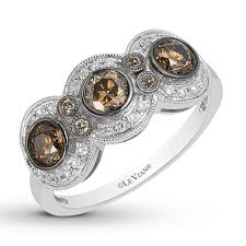 In fine diamond rings, the diamond stone is typically set precious metal to form the ring such as gold, silver or platinum. Le Vian Three Stone Chocolate Diamond Ring 7 8 Ct Tw 14k Gold Kay Outlet