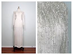 Dripping Pearls Beaded Wedding Dress White Silk Glass Beaded Gown Heavily Embellished Iride Wedding Dresses Beaded Wedding Gowns Lace Elegant Wedding Gowns