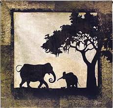 Spot or dry clean only. Serengeti Elephants Tapestry Black