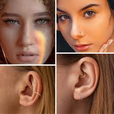 Septum Ring 18 Gauge Rose Gold Hoop 18g Tragus Earrings Daith Earrings Rook  Earrings Clear CZ G23 Titanium Rose Gold Nose Piercing Jewelry Septum  Clicker 12mm Nose Hoop Cartilage Helix Earring :