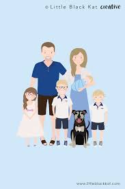 Custom Family Portrait Illustration Digital Family Portrait Drawing Cartoon Family Portrait Personalised Birthday Gift Family Cartoon Custom Family Portrait Cartoon