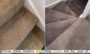 Savvy Homeowner Transforms Dull Brown Stairs To A Chic Grey Carpet Using Wilko 5 Product Daily Mail Online