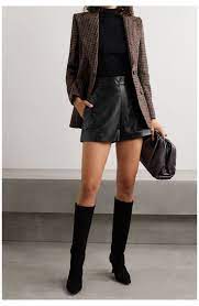 Leather Shorts Leather Shorts Outfit Winter Leathershortsoutfitwinter Leather Separates A In 2021 Leather Shorts Outfit Black Leather Shorts Winter Shorts Outfits