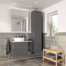 Godmorgon High Cabinet Gillburen Dark Gray Ikea In 2020 Ikea Godmorgon Bathroom Furniture Ikea