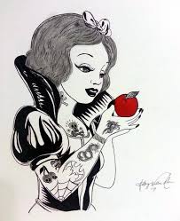 Rock Roll Snow White Etsy Dark Disney Tattoo Snow White Tattoos Disney Tattoos